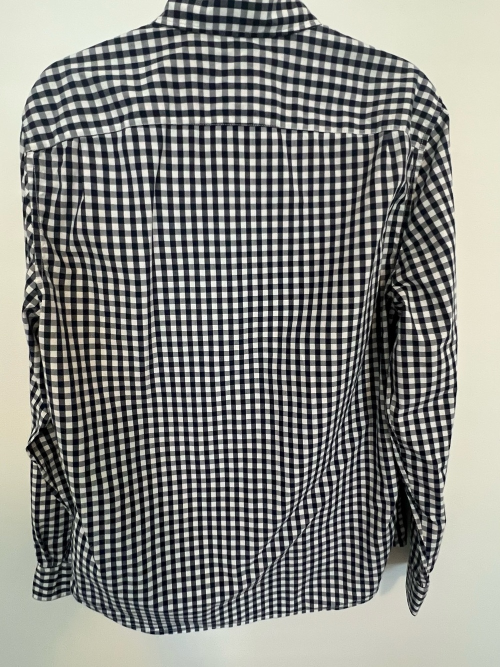 GAP Men Navy Gingham Check Slim Fit Long Sleeve Button Down Shirt Size L